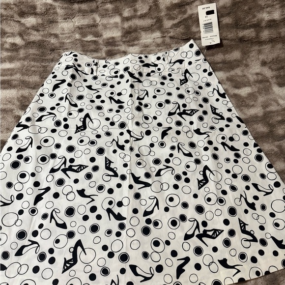 New York City Design Co. Black and White Knee-Length A-Line Skirt Size 12 - Picture 1 of 10